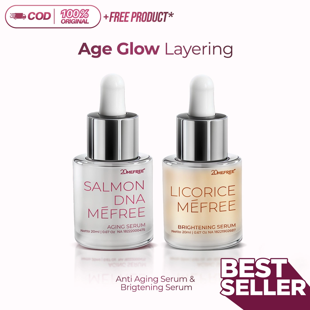Age Glow Layering – Salmon DNA Mefree & Licorice Mefree (Anti Aging Serum & Brightening Serum)